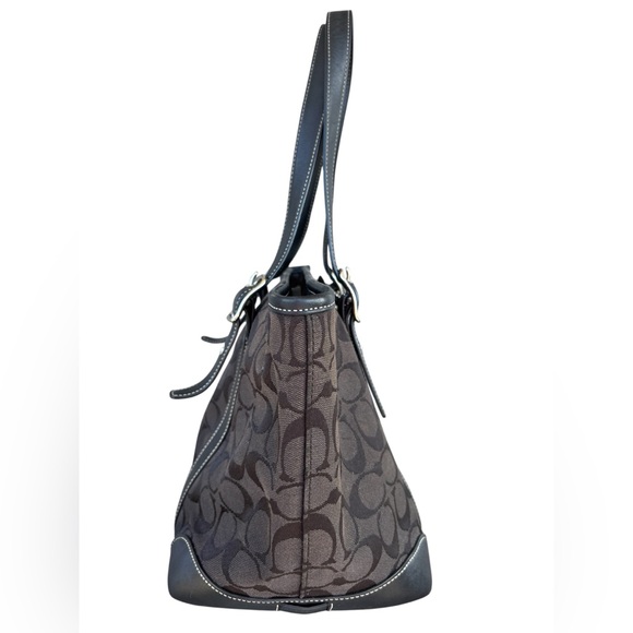 Vintage Coach Black Signature Tote Bag - Picture 8 of 12